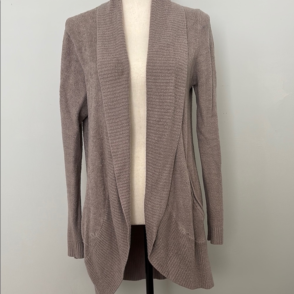 Women's Taupe Open Front Sweater